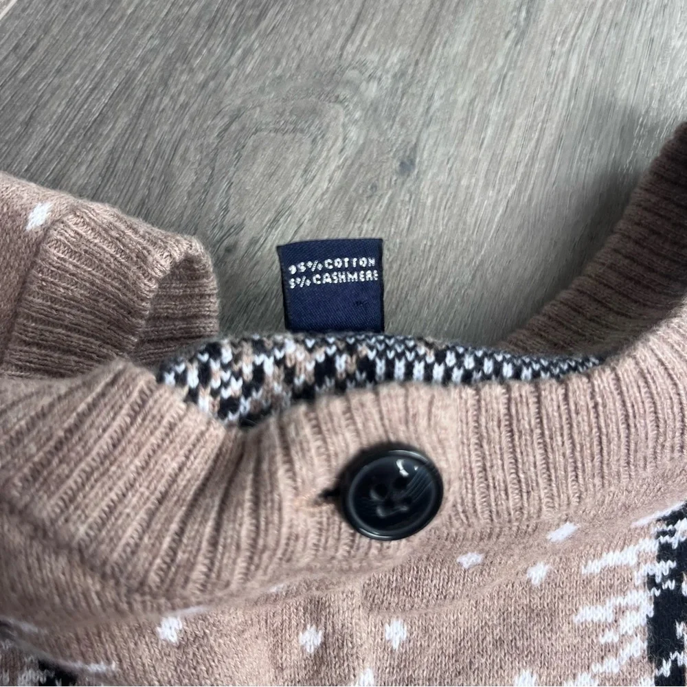 Vintage Lands End Womens Size LP Snow Tree All Over Print Knit Cardigan Sweater - Picture 3 of 9